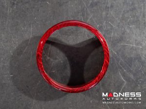 Alfa Romeo Stelvio Front V Shield Grill Frame + Emblem Frame Kit - Carbon Fiber - Red Candy